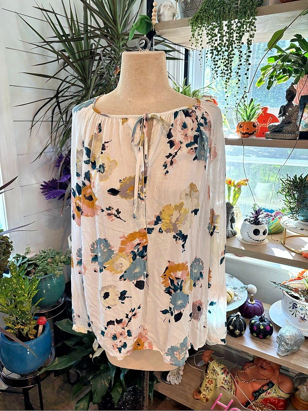 Lucky Brand Floral Tunic in Pink & Multicolor Large Like New